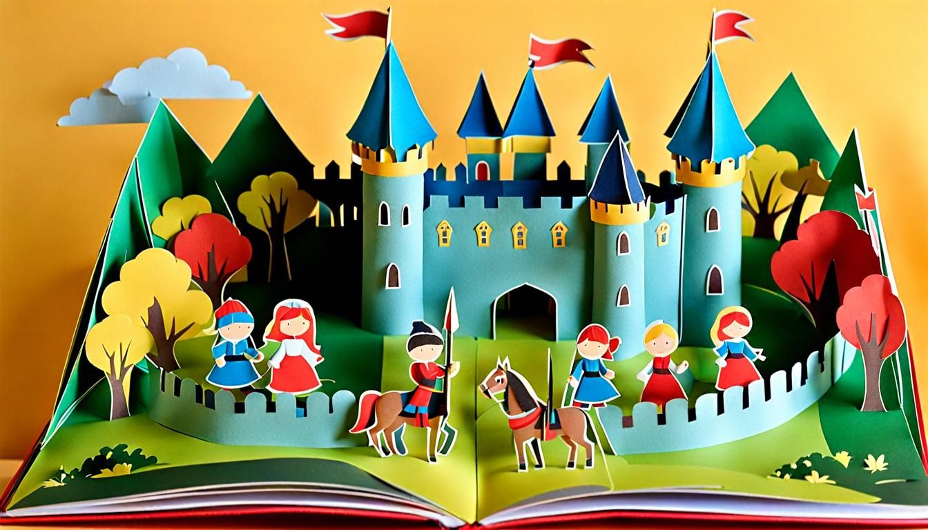 Pop-Up Book: Medieval Castle Scene