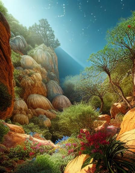 Magical Benagil Sea Cave with Golden Light, Photorealistic