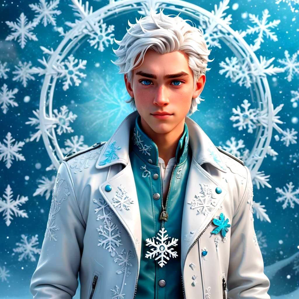 Icy Teenage Prince Conjuring Winter Magic