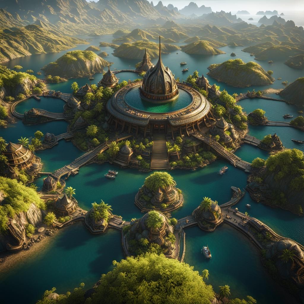 Reptilian Nephilim Island Oasis in Unreal Engine 5