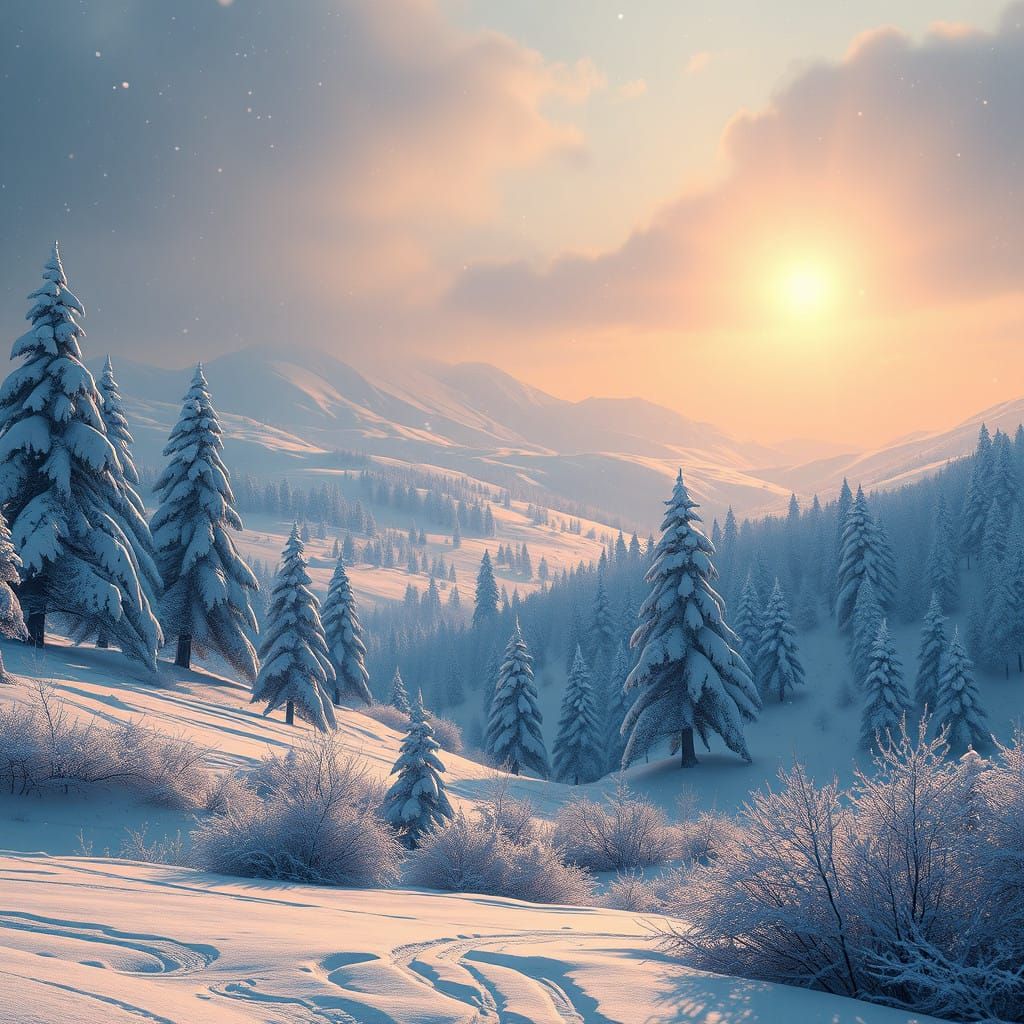 Winter Wonderland in Vibrant Hues