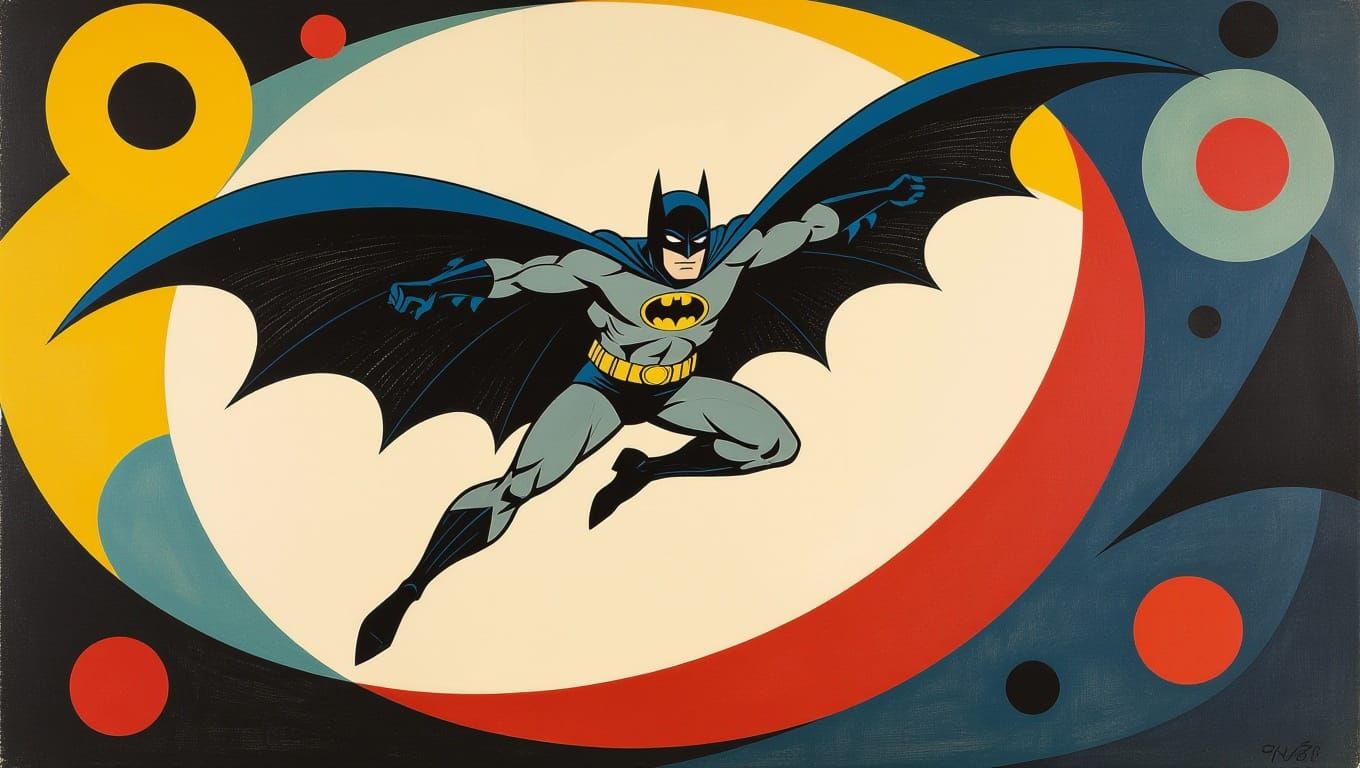 Batman's Abstract Leap Through a Möbius Loop