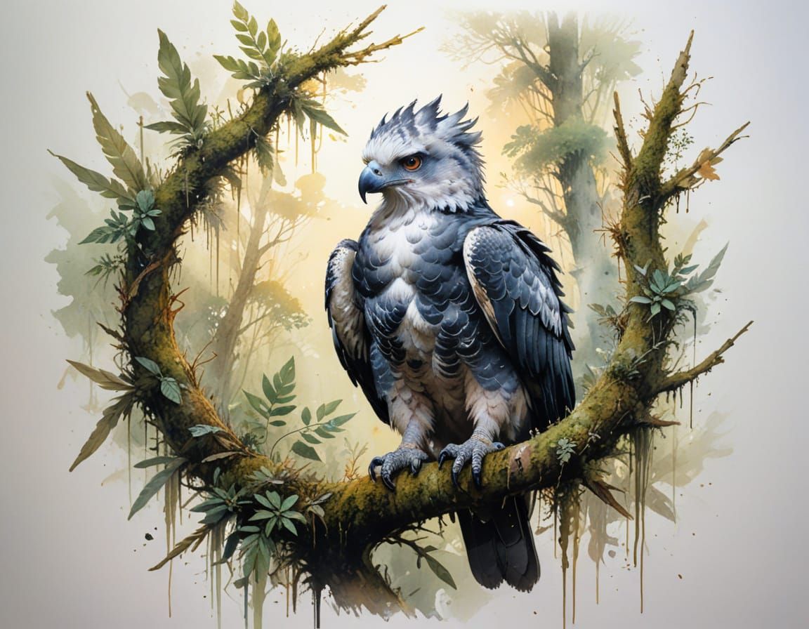 Harpy Eagle in Golden Hour Amazon Canopy