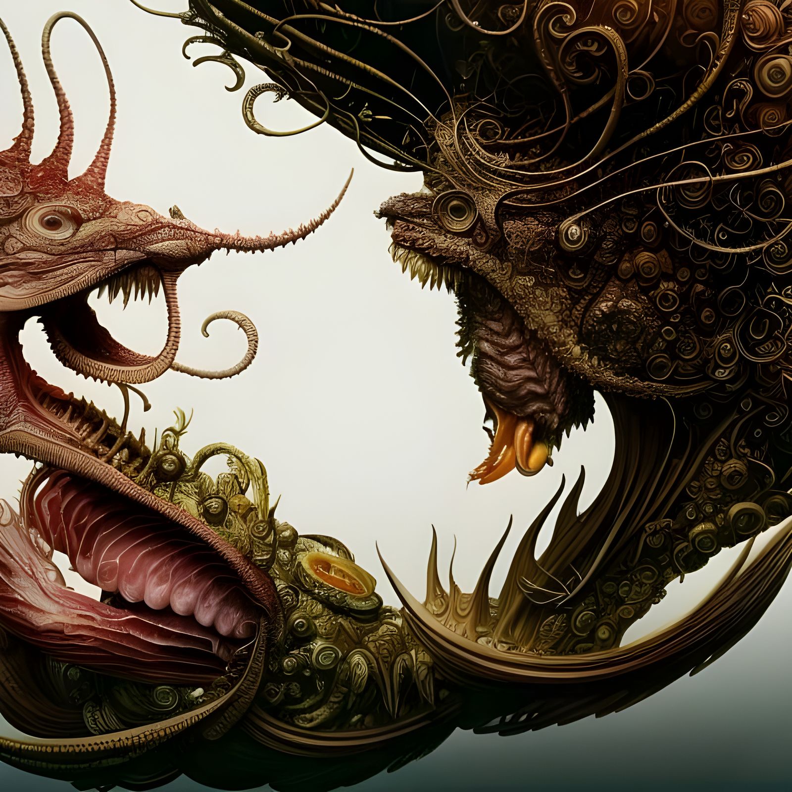 Ornate Being Served Dinner: Hyperrealistic Digital Art