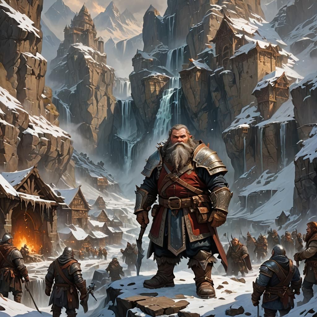 Dwarf Merchant Froslo's Quest: Fantasy Concept Art