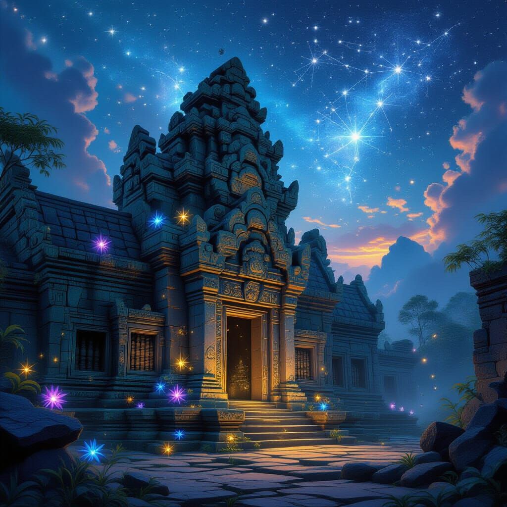 Celestial Temple in Epic Fantasy Style