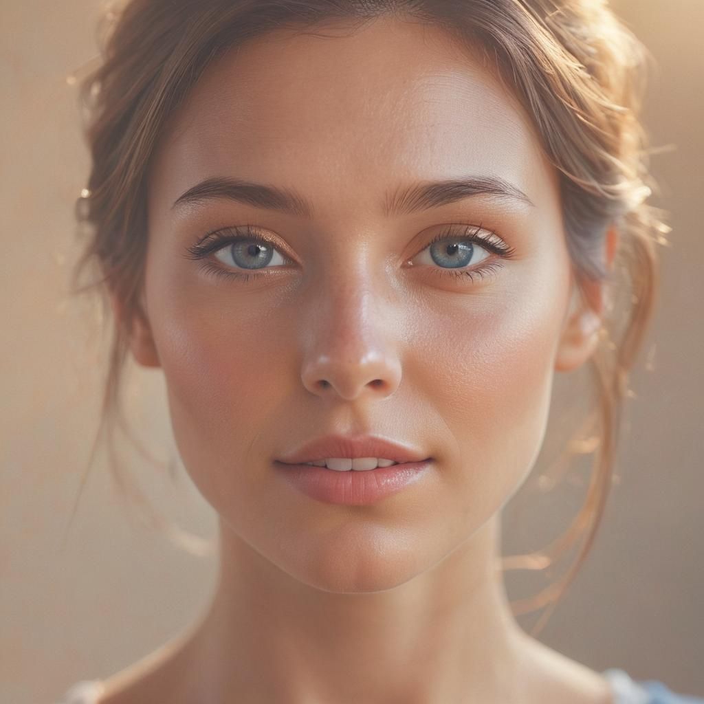 Serene Face Portrait with Ethereal Glow
