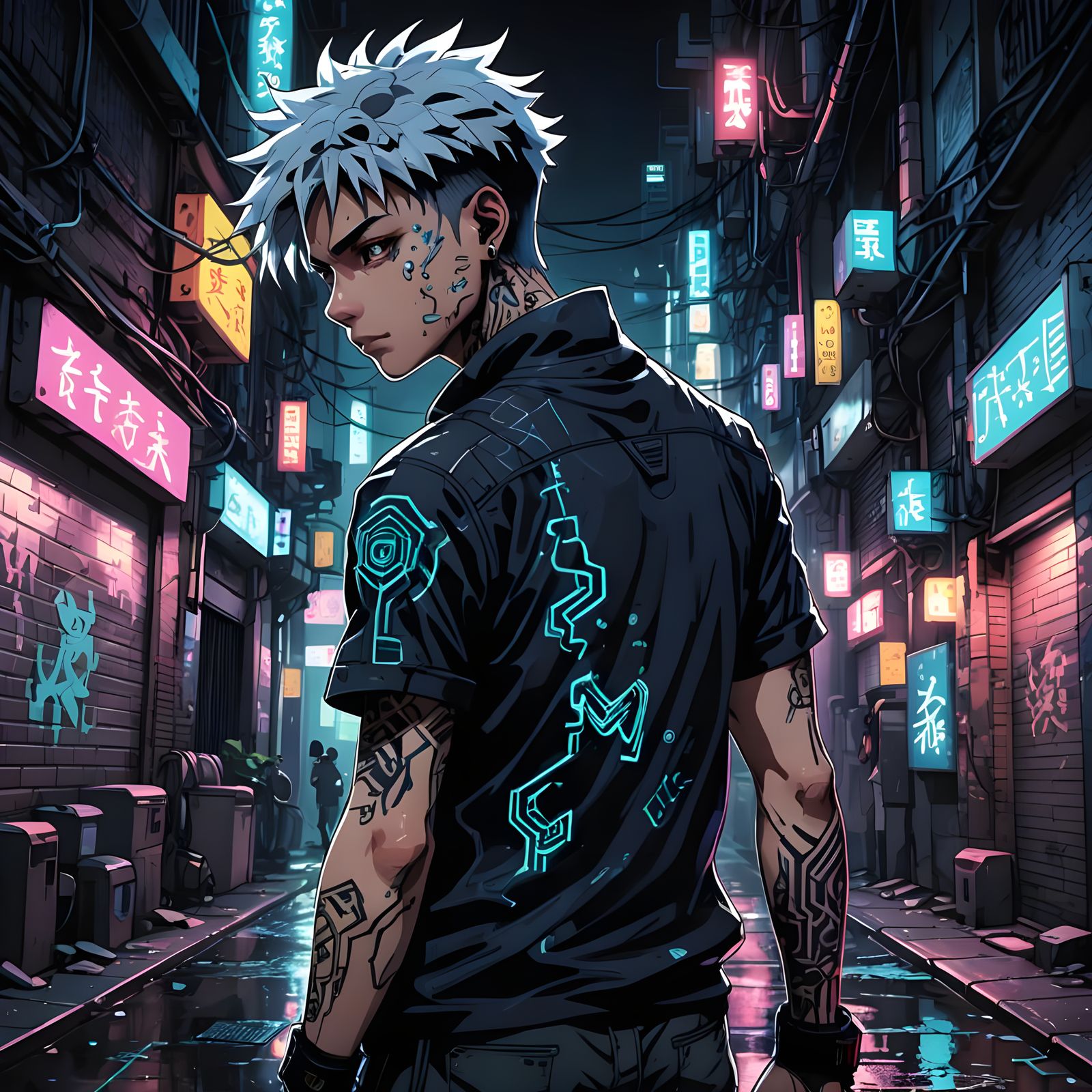 Minimalist Tattoo Design: Killua Silhouette