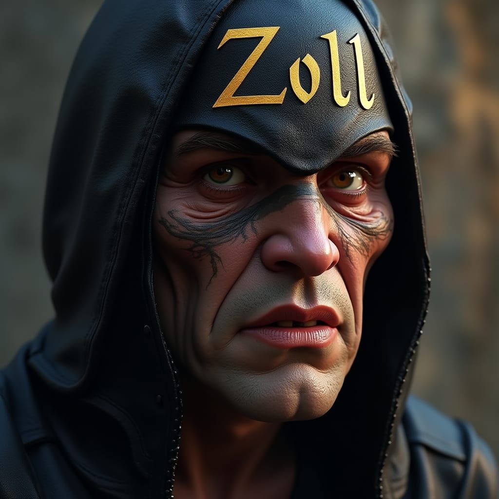 Man with "Zoll" Cap in Fantasy Concept Art Style