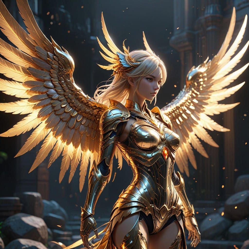 Celestial Guardians in Golden Splendor