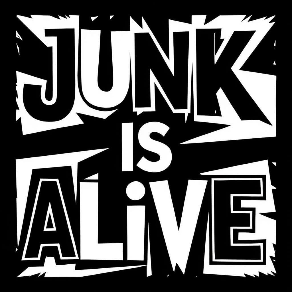 Junk Is Alive T-Shirt Graphic in Unique Fonts