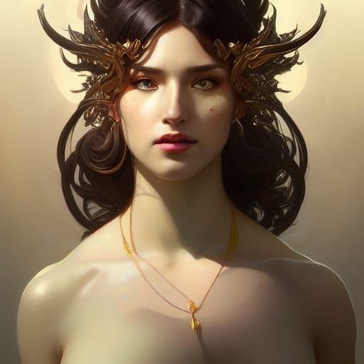 Goddess Nemesis: Hyperdetailed Digital Art Portrait