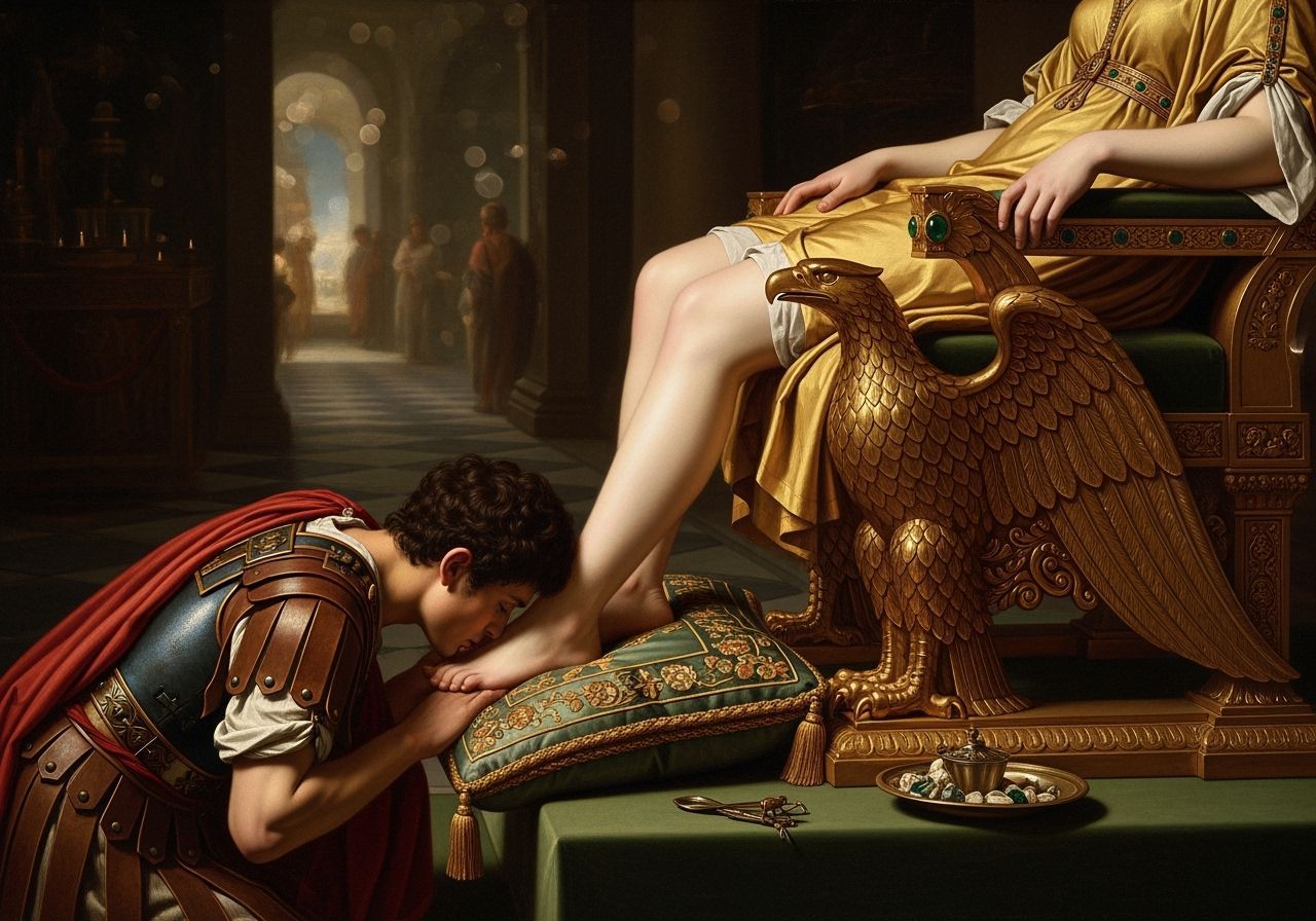 Roman Empress on Eagle Throne in Baroque Style