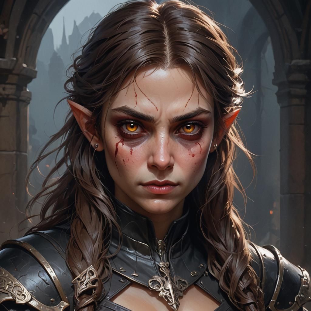 Feral Halfling Vampire Thief in Hyperdetailed Portrait