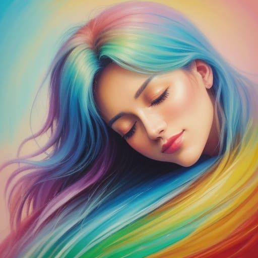 Romantic Couple Embracing in Oil Painting Style