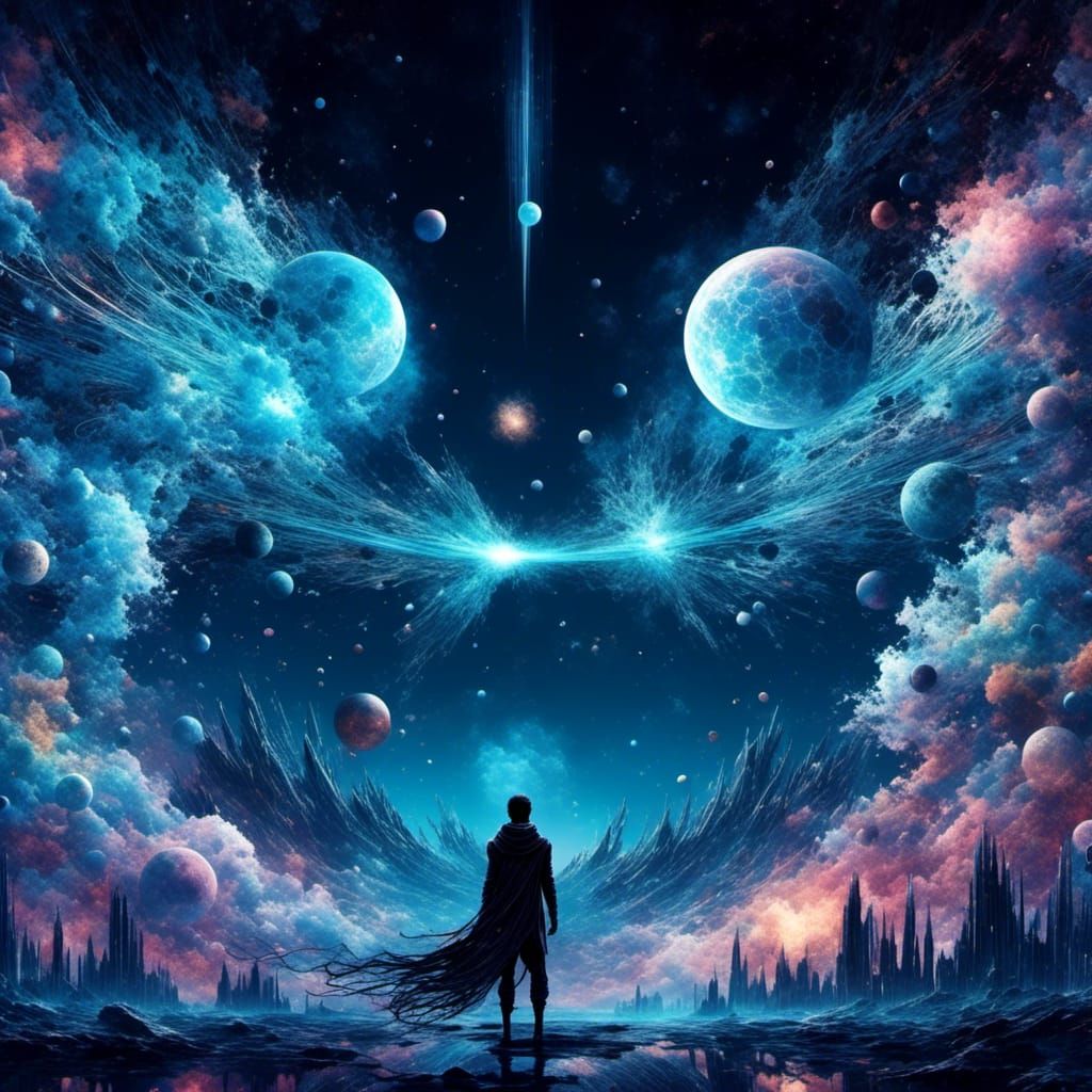 Epic Science Fiction Cover Art with Silhouettes