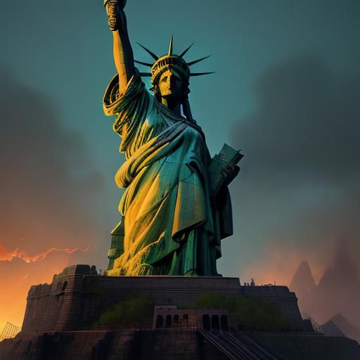 Statue of Liberty in Gang Style, Digital Art