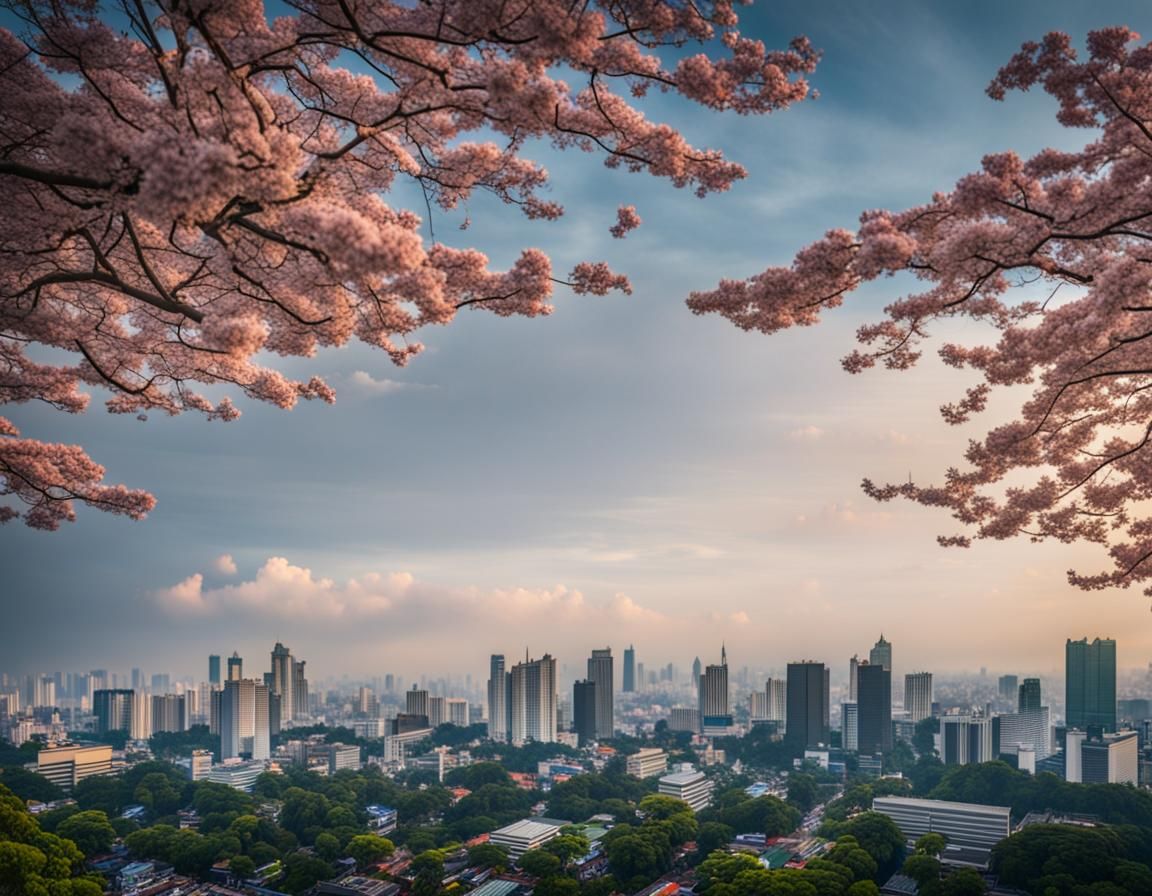 Japanese Jakarta Cityscape in Professional Photography Style