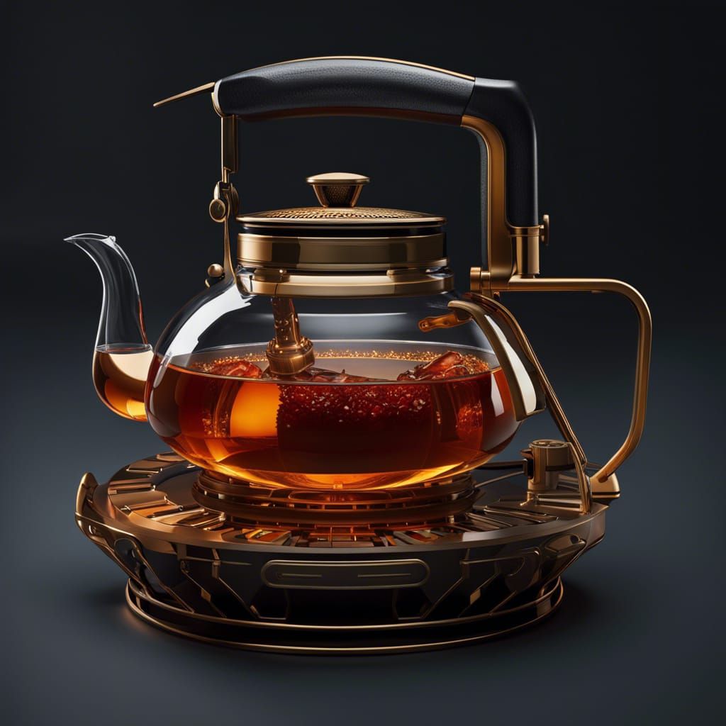 High-Tech Touchscreen Teapot: A Digital Illustration
