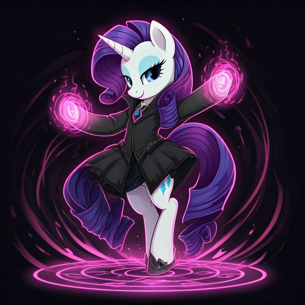 Rarity as a Poison Mage Dancer in Anime Style