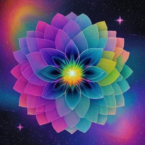 Prismatic Flower Hills in Cosmic Illustration