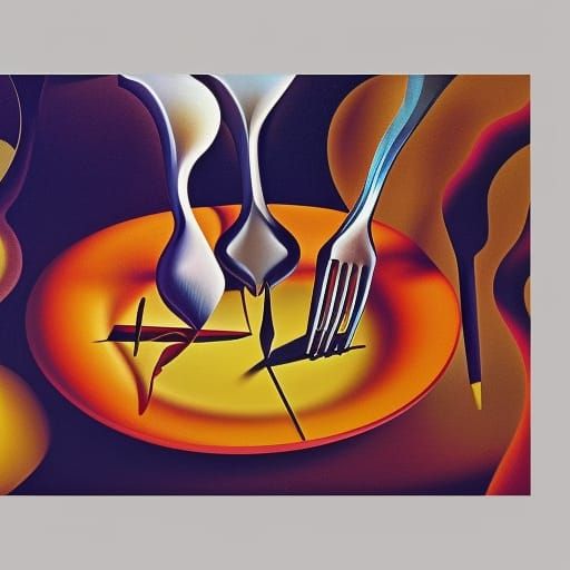 Dancing Forks Tango in Surreal Polychromatic Light