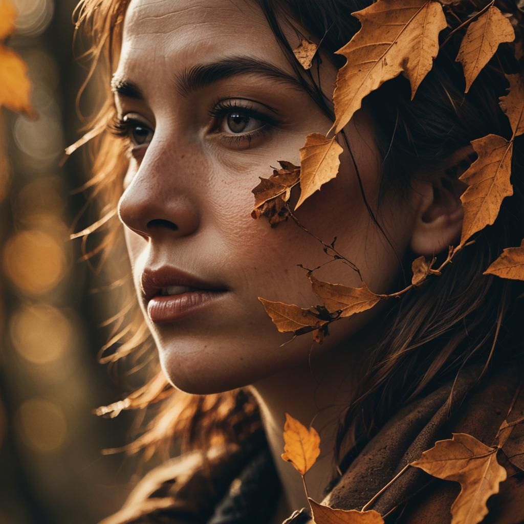 Autumnal Woman's Portrait in Baroque Style