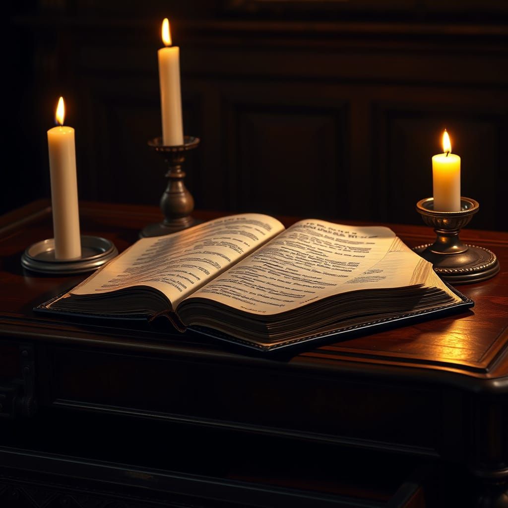 Classical Realism Bible Study in Warm Candlelight