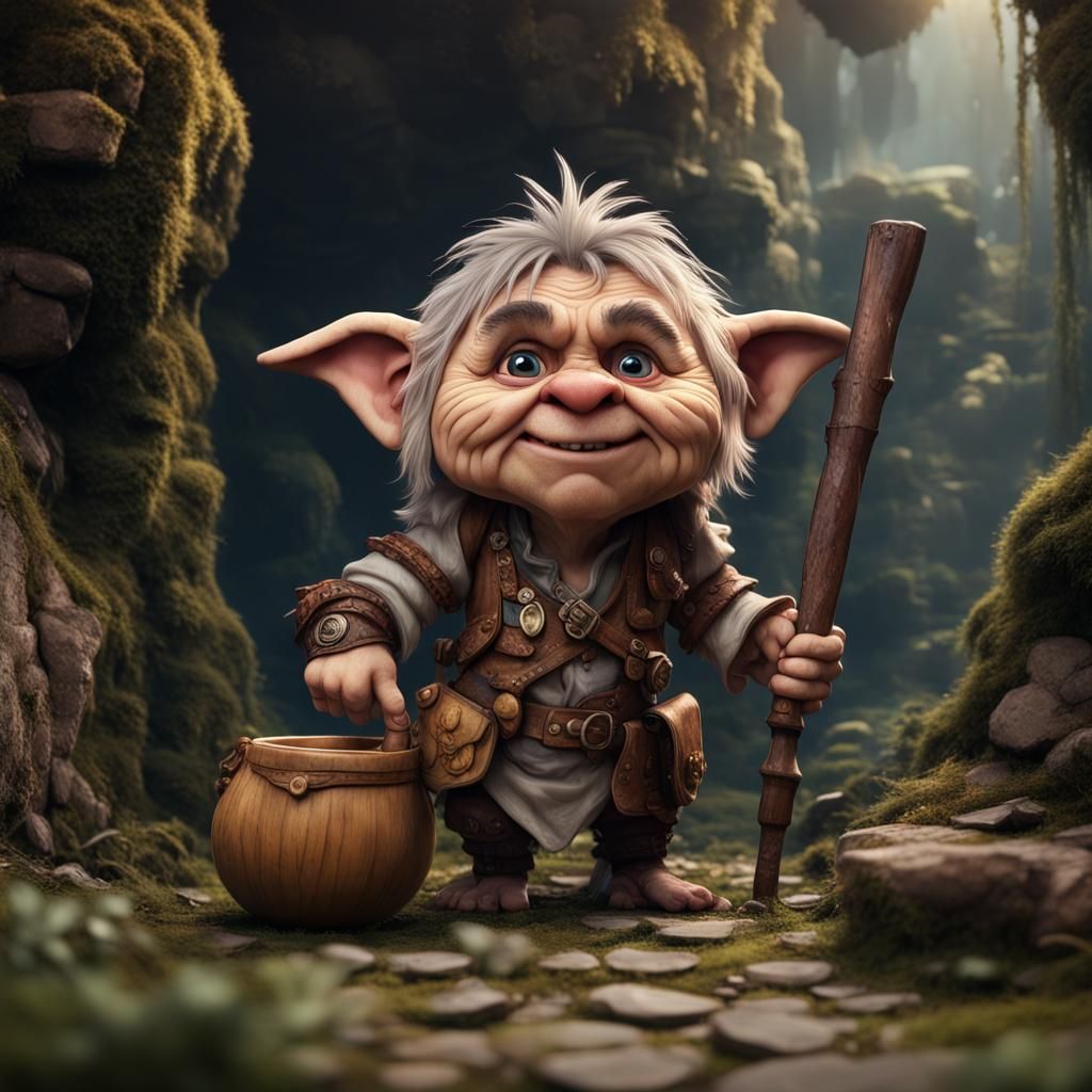 Hyperrealistic Chibi Hoggle from Labyrinth