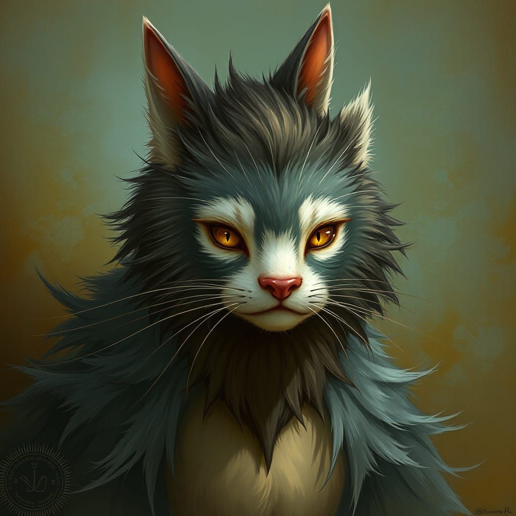 Furry Fantasy Portrait in Whimsical Style