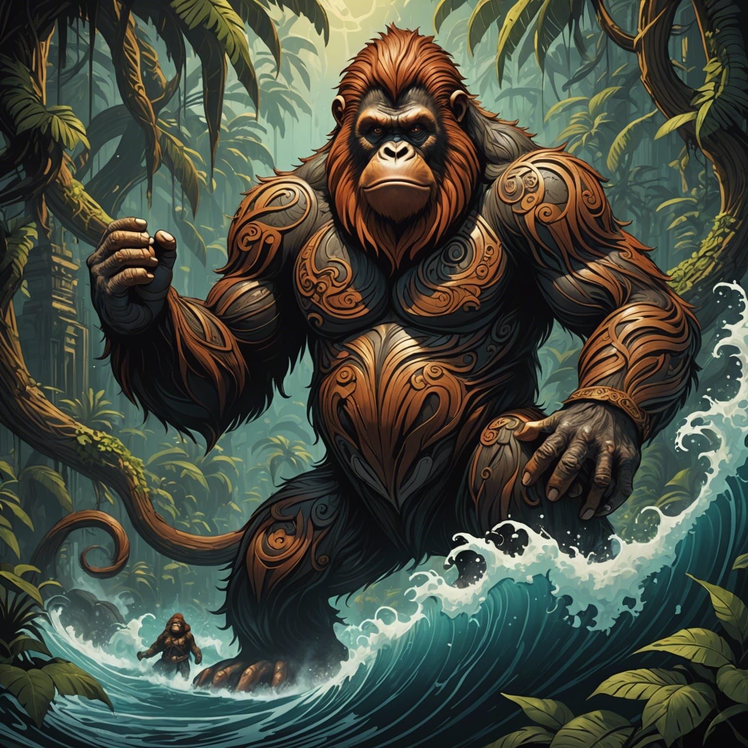 Orangutan Mob Boss in Comic Book Art