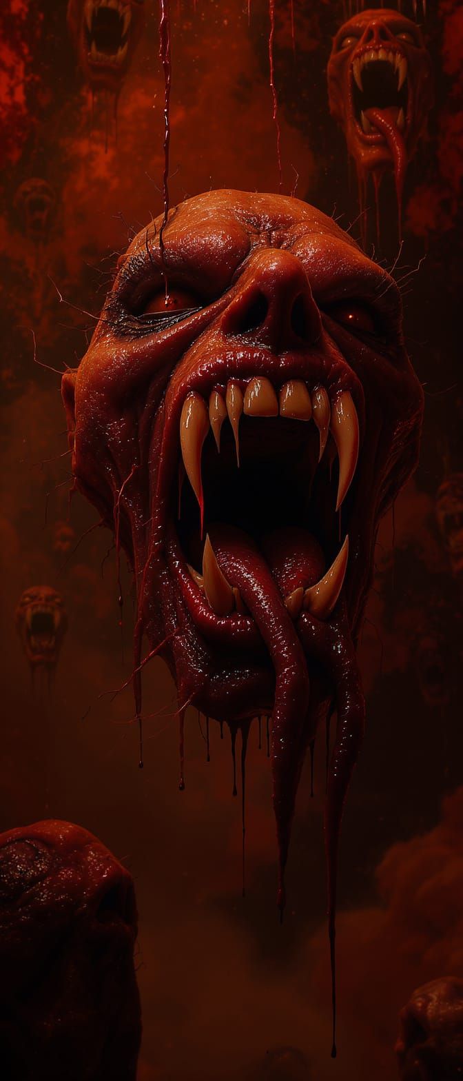 Grotesque Beauty: Screaming Mouths in Crimson Void