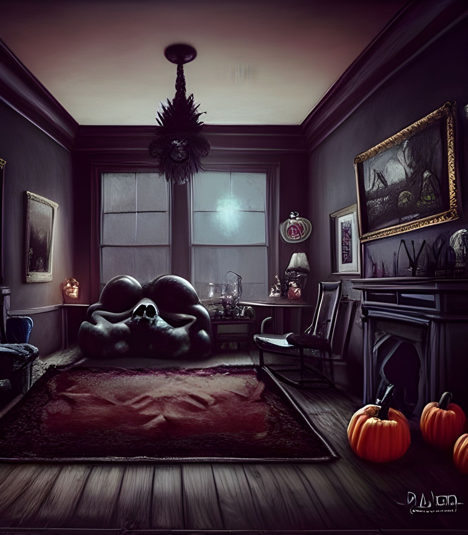 Eerie Halloween Living Room in Unreal Engine