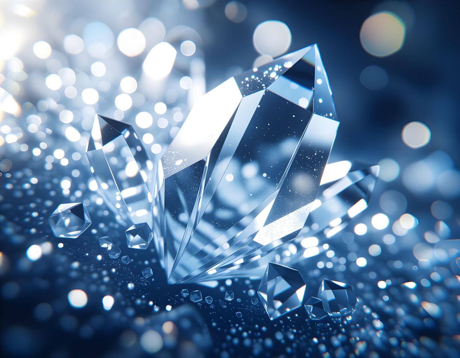 Crystalline Structure Macro Photograph in High-Tech Style