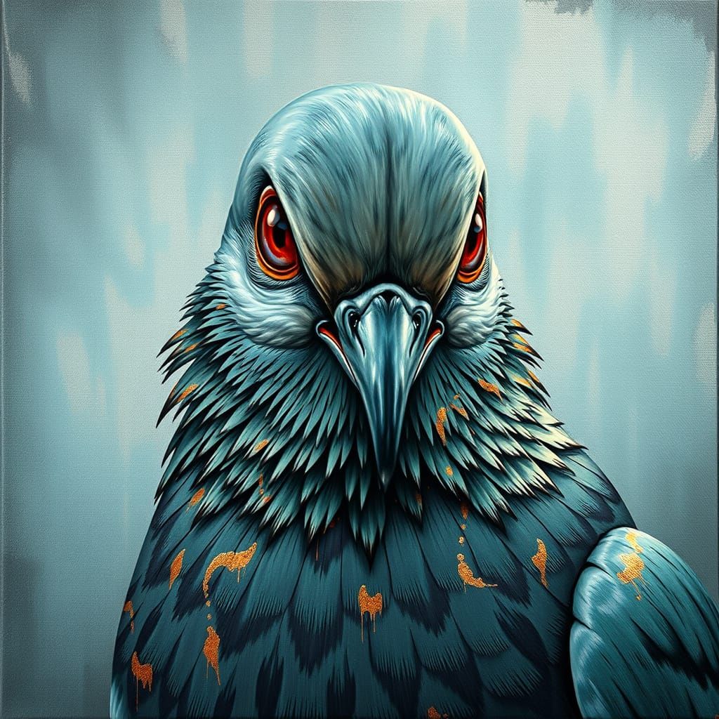 Cyberpunk Dove in Radiant Splendor