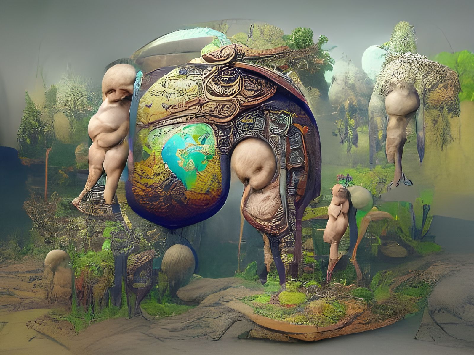 Pictorial History of Bipedal Beings: A 3D Shading
