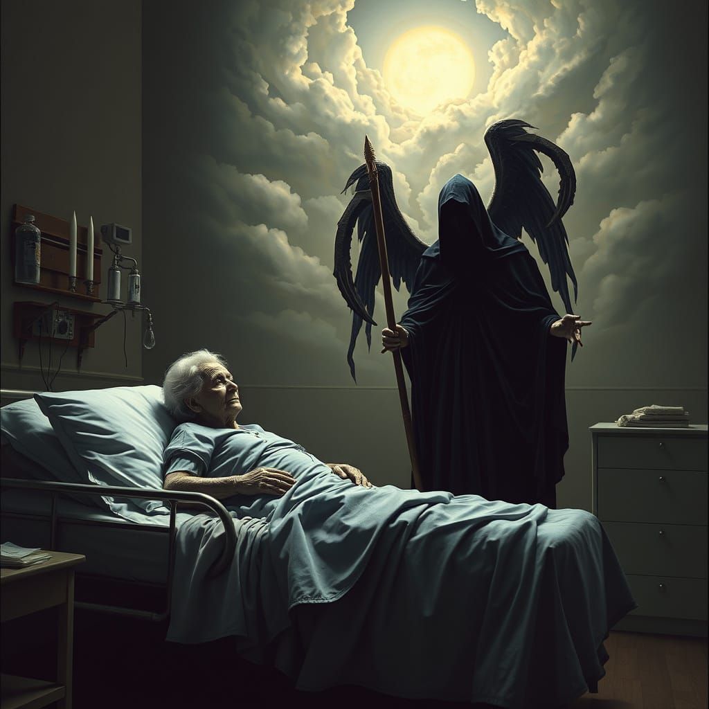 A Family's Bittersweet Moment in Dark Gothic Splendor