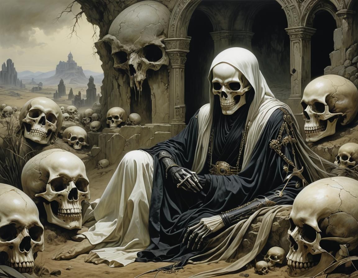 Death Contemplates His Grave: A Dark Fantasy