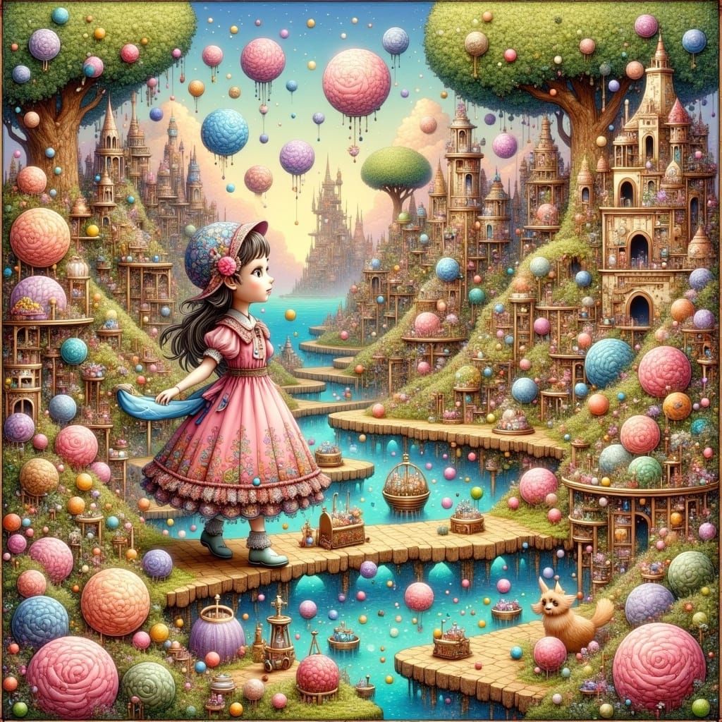 Whimsical Fantasy World of a Young Girl's Dreams