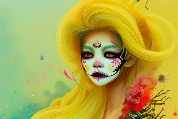 Hmong Girl with Día de los Muertos Makeup