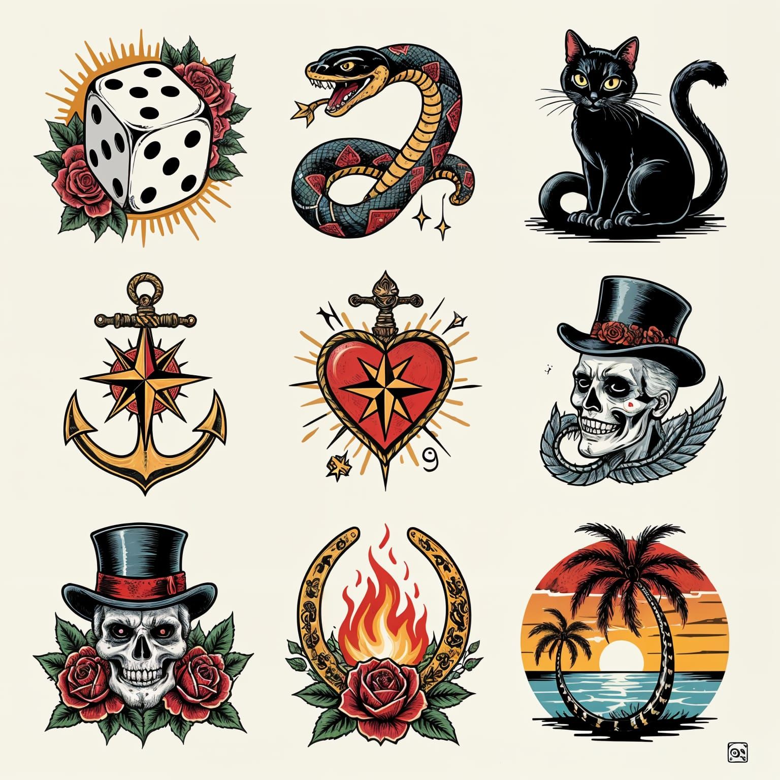 Americana Flash Tattoo Designs: Luck and Wanderlust