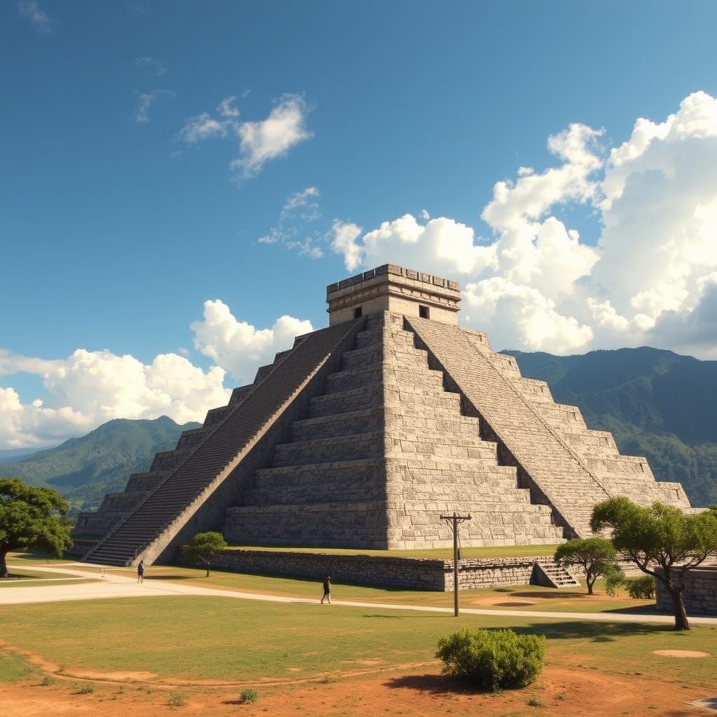 Great Pyramid of Cholula Rendering Based on Research