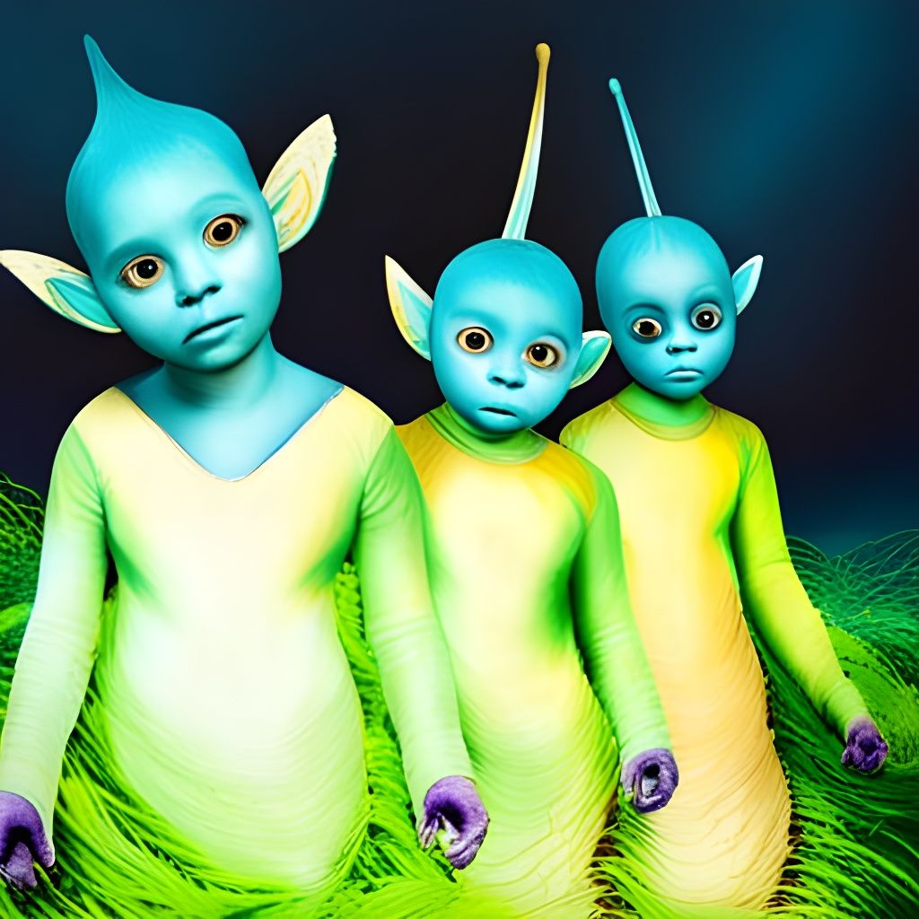 Teletubbies as Avatar's Neytiri: Creepy Photo