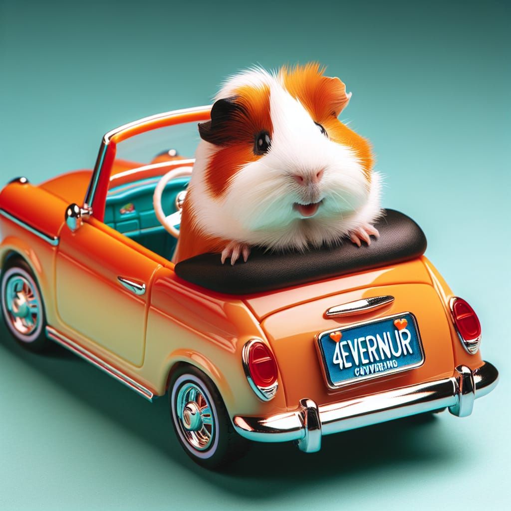 Guinea Pig Joyride in a Miniature Convertible