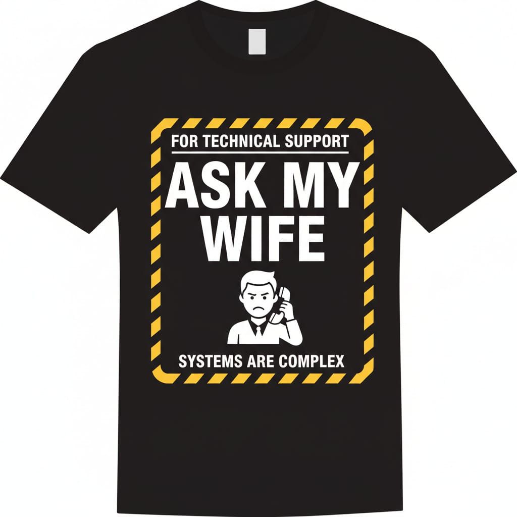 Minimalist T-Shirt Design for Technical Support Humor