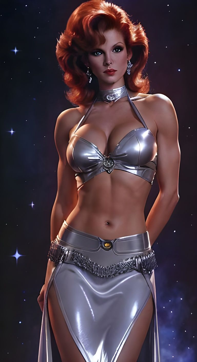 Retro Sci-Fi Space Princess Portrait