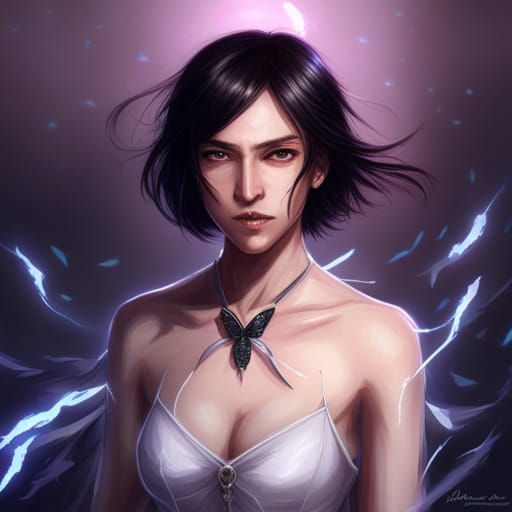 Lightning Dress Portrait in Hyperdetailed Digital Art Style