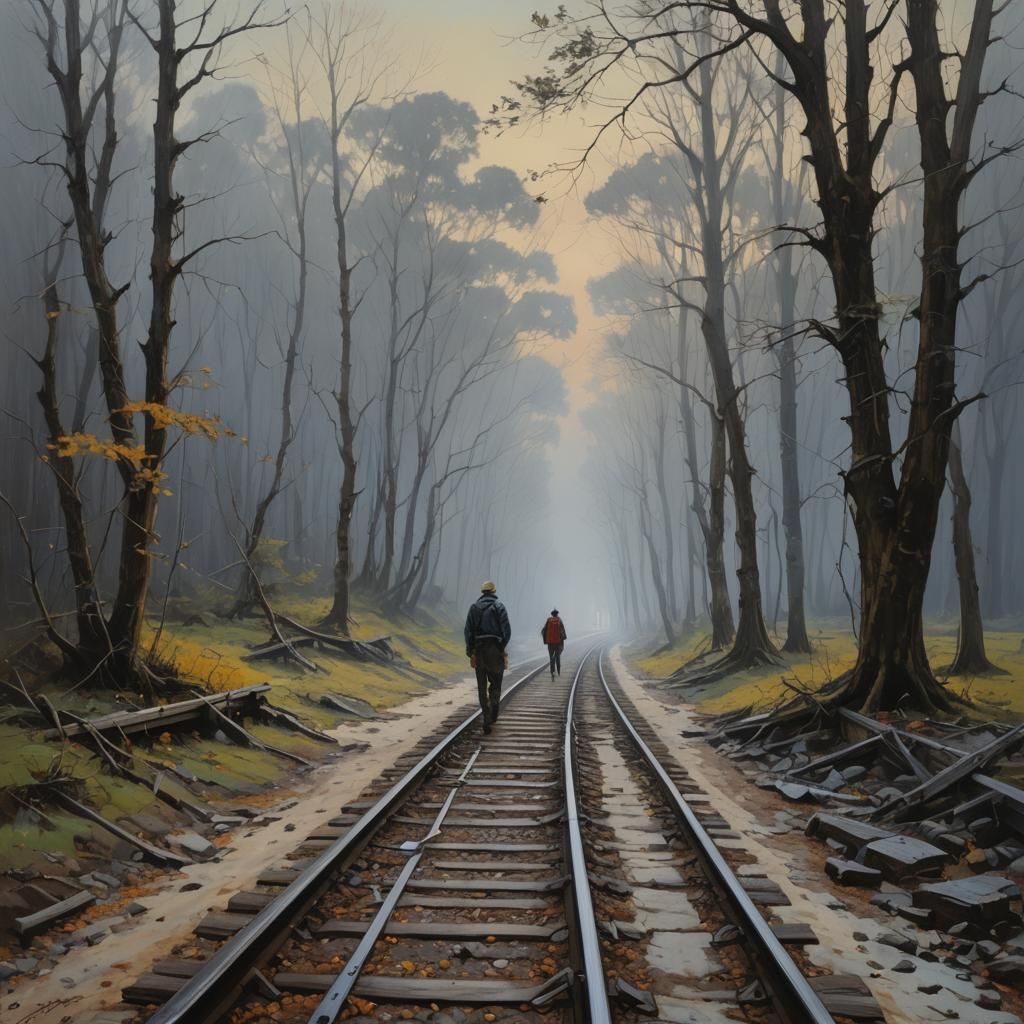 Evocative Oil Painting of Silence and Emptiness