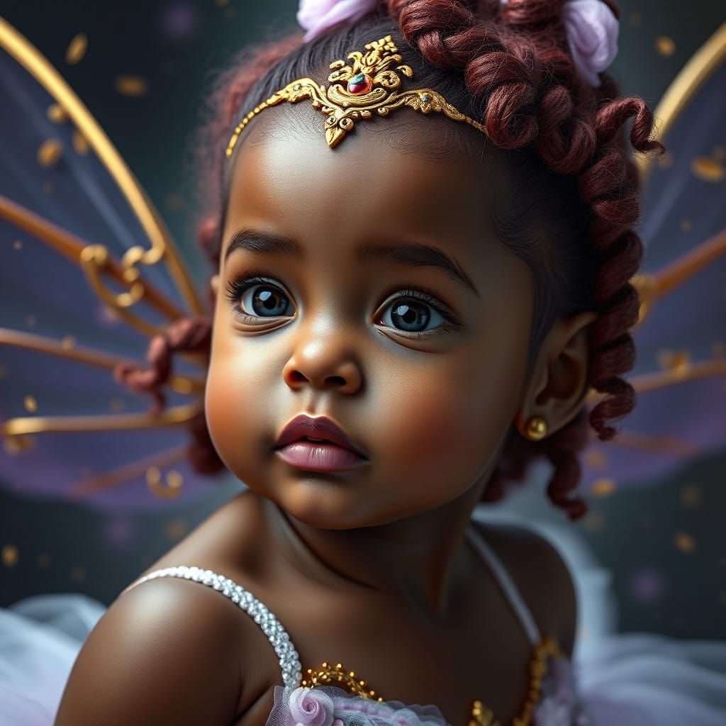 Purple and Gold Baby Ballerina in Splendid Fantasy Scenes