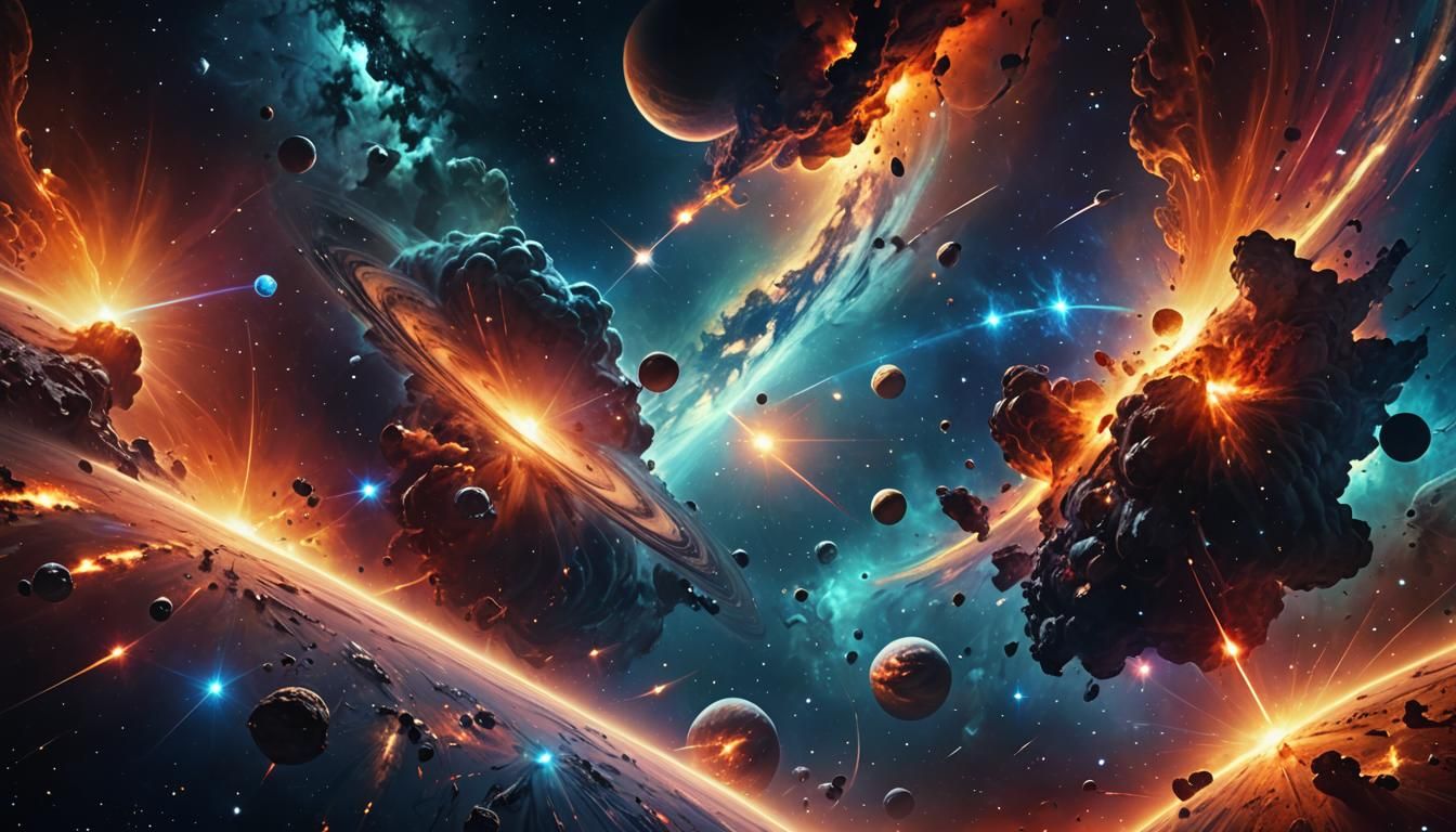 Vibrant Stars and Nebulas in Deep Space